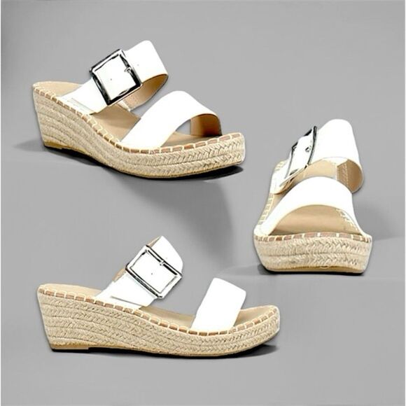 Vintage Havana Robin Wedge Sandals in White - Picture 1 of 12